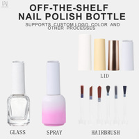 Vente directe d'usine, flacon de vernis à ongles brillant dégradé de 8 ml avec un bouchon blanc et un insert supérieur transparent