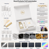Boîte cadeau pliante en papier de luxe avec aimant, design personnalisé en relief blanc, pour les entreprises
