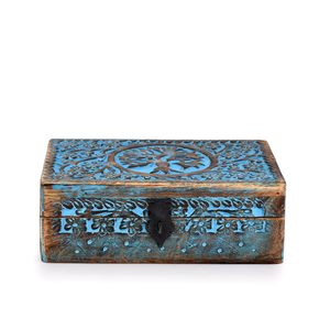 Caja de almacenamiento de madera celestial, organizador de baratijas hecho a mano con diseño de árbol de la vida para Tarot y suministros de brujería - Product Image 3