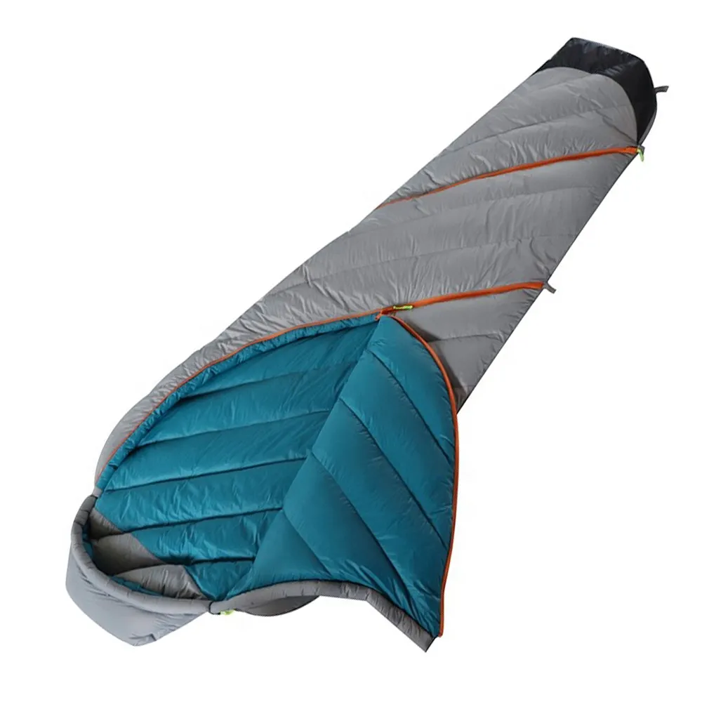 ユニセックスハイキングやキャンプの寒い天候に快適な超軽量グースダウン冬のミイラ寝袋