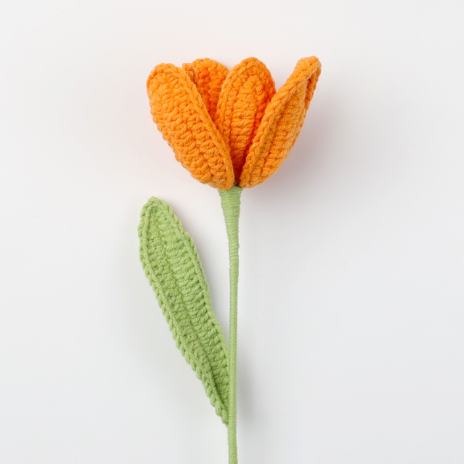 Snow five open tulip branch - orange