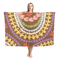 Sarongs Hawaïens Classiques Imprimés Pua Kenikeni, Motifs Floraux Personnalisés, Impression HD, Lavalava Portable pour Fêtes de Plage, Ie Faitaga