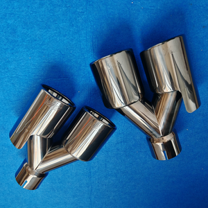 Punta de escape doble de <span class=keywords><strong>3</strong></span>.5 pulgadas, cromo negro, acero inoxidable 304, embellecedor de parachoques trasero, tubo de escape para coche - Product Image 4