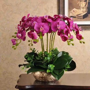 Orquídeas artificiales de plástico para decoración de escritorio, orquídeas púrpuras, bonsái para todo tipo de plantas verdes - Product Image 3