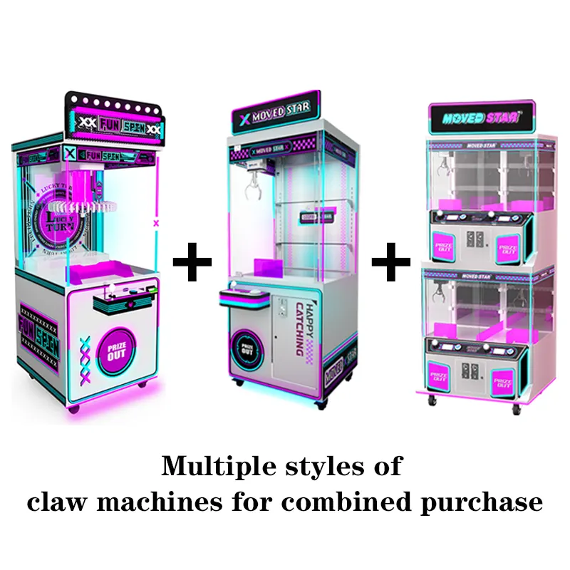 Neofuns comercial de doble capa 4 jugadores niños muñeca garra máquina juguete garra máquina tarjeta de crédito