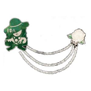 Broches IOTA PHI LAMBDA vertes au prix d'usine, 2 pièces, charme, chaîne de connexion, badge de fleur de rose blanche, <span class=keywords><strong>broche</strong></span> de col, épingle à revers - Product Image 3