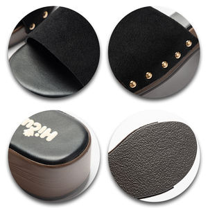 Sandali con Zeppa in Tessuto Nero per Ragazze con Borchie Dorate, Ciabatte Estive con Cinturino Posteriore, Pantofole con Piattaforma alla Moda per Uso Quotidiano Casual - Product Image 4