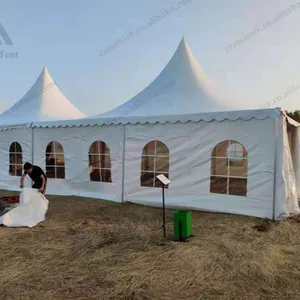 Dinding Pvc Putih Tinggi 6X6 Tenda Acara Diskon Tenda Pagoda Arab Aluminium Terhubung untuk Ruang Yang Lebih Besar Arabian