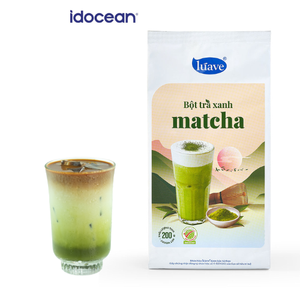 Thé vert en poudre matcha de qualité biologique du Vietnam avec certificat FSVP Sac de 200g Emballage personnalisé - Product Image 1