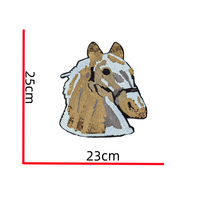 Patch tête de cheval à sequins, badge en feutre brodé thermocollant pour vestes, chapeaux, sacs et vêtements