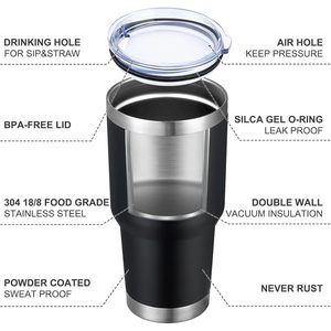 Vaso Térmico de 30 oz con Tapa, Vasos de Acero Inoxidable con Aislamiento al Vacío, Taza Reutilizable con Recubrimiento en Polvo, Taza de Viaje de Doble Pared a Prueba de Fugas - Product Image 6