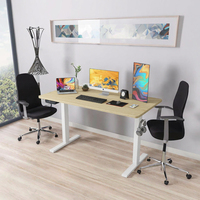 Bureau debout électrique à mémoire de forme de 120 cm de large avec étagère, surface en bois, métal anti-collision, levage et crochet latéral pour sac