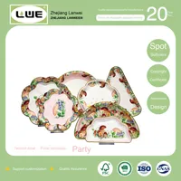 Assiette en papier jetable avec motif de fruits, champignon, lapin, pour dîner de fête de Pâques Assiette à pizza pétale