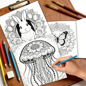 Carnet de coloriage OMD <span class=keywords><strong>Mandala</strong></span> <span class=keywords><strong>Animaux</strong></span> personnalisé avec pages et logo sur mesure pour carnet de croquis, fournitures scolaires d'art, livres anti-stress - Product Image 2