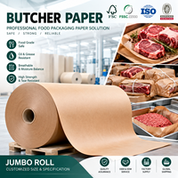 Papier de boucher non couché non ciré, papier d'emballage pour traiteur, pour restaurants, papier absorbant jetable pour viande crue et barbecue