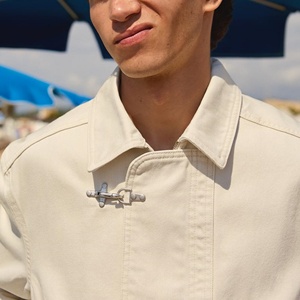 Veste de travail personnalisée en toile de canard épaisse pour <span class=keywords><strong>homme</strong></span>, avec crochets de ponte et fermoirs de pompier, pour marins, charpentiers, chauffeurs de camion et ouvriers - Product Image 3