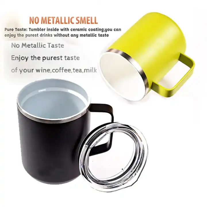 14 oz Stainless Steel Travel Coffee or Tea Mug with Handle