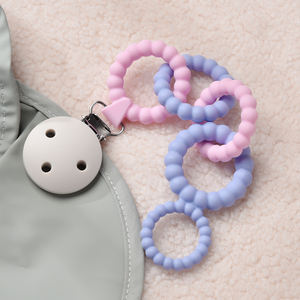 Yeni gelenler BPA ücretsiz silikon emzik klip zincir anti-damla diş çıkarma oyuncak kayış bebek emzik kukla emzik tutucu zincir klip - Product Image 6