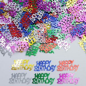 Confeti de fiesta de Feliz Cumpleaños de plástico de colores mezclados para decoraciones de fiestas de cumpleaños lentejuelas de cumpleaños - Product Image 5