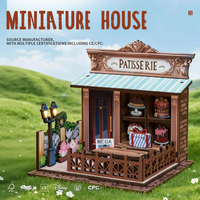 Kit de maison de poupée miniature en bois 3D à construire soi-même - Décoration d'étagère et modèles de maison de poupée créatifs