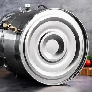 Commercial Large Capacity Portable Stainless Steel Container Water Food Sealed Barrel With Water Tap