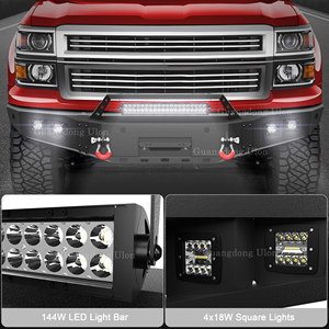 Parachoques Delantero ULON con Cabrestante de Ancho Completo para Camioneta Chevy <span class=keywords><strong>Silverado</strong></span> 1500 2014-<span class=keywords><strong>2015</strong></span>, con LED, Negro, <span class=keywords><strong>Precio</strong></span> de Fábrica - Product Image 5