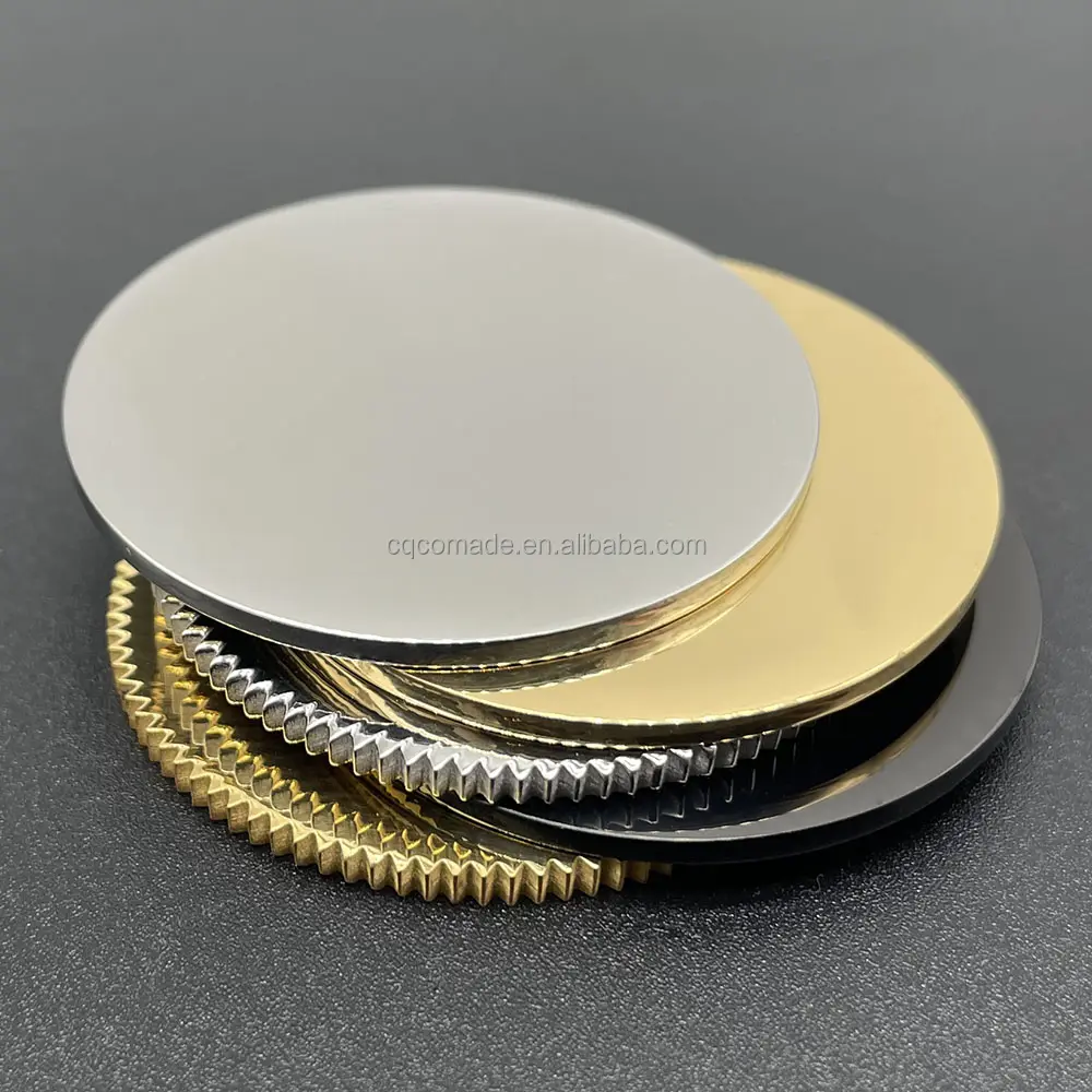 40 mm paslanmaz çelik dişli kenar sikke boşlukları boş disk kazınmış altın gümüş sikke