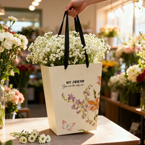 Creative Gift <strong>Bags</strong> for Valentine's Day and Mother's Day Embossed Hand Bouquet <strong>Bags</strong> Custom Florists <strong>Flowers</strong> Takeaway <strong>Bags</strong> Custom - Product Image 1