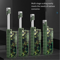 Briquet portable personnalisé à flamme bleue en métal, fonction torche haute puissance, compartiment d'air transparent, sécurité pour le camping