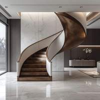 Escalier droit moderne en bois massif, éco-responsable, production sur mesure pour salon, appartement, extérieur de villa - Nouveauté 2026, Vente Flash