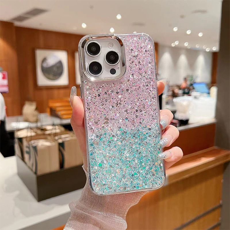 Electroplated Frame - High Glitter Gradient - Pink Blue