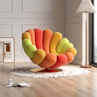 Ensemble de fauteuils d'appoint en sherpa de luxe, style contemporain, fauteuil pivotant inclinable Queen, fauteuil de salon avec housse amovible, métal, maison, bureau, hôtel