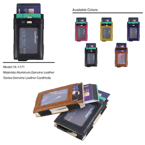 กระเป๋าสตางค์หนังแท้แบบหนีบเงินป้องกันการโจรกรรม ดีไซน์บางเฉียบ สำหรับผู้ชายและผู้หญิง ใส่บัตรเครดิต กระเป๋าสั้นทันสมัย แบบมินิมอล ใช้ได้ทั้งชายและหญิง - Product Image 2