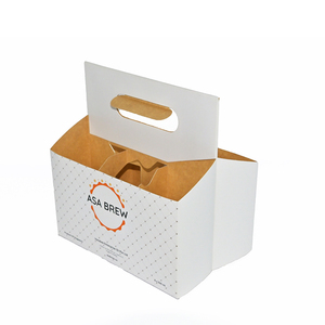 Scatola ondulata autoerettente ecologica personalizzata con goffratura e Glitter carta artistica usa e getta da asporto 6 pacchetti portabottiglie - Product Image 3