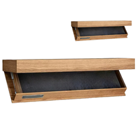 Meuble mural moderne en bois massif pour vin et rangement, avec capacité jusqu'à 4 verres à pied, étagère de rangement dissimulée pour la maison