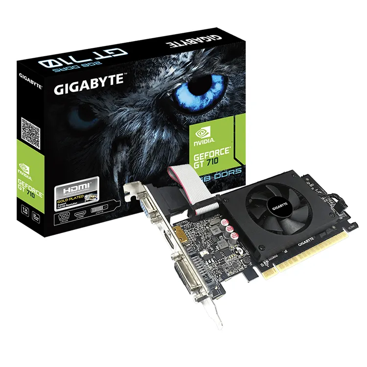 GIGABYTE NVIDIA GeForce GT 710 2G Integrierte mit 2GB GDDR5 64bit Speicher Interface Grafikkarte (GV-N710D5-2GIL)