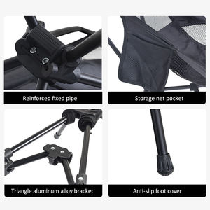 Custom Logo Outdoor Foldable Lightweight Aluminum Ultralight Reclining <b>High</b> <b>Back</b> Moon Camping <b>Chair</b> <b>for</b> <b>Adults</b> - Product Image 3