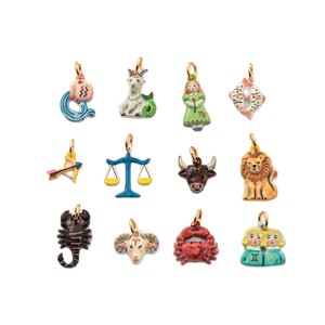 Colgante de Acero Inoxidable con Baño de Oro de 18K, Pintado con los Doce Signos del Zodíaco, Aries, Leo, Flecha de Cupido, para Regalo, Joyería DIY - Product Image 1