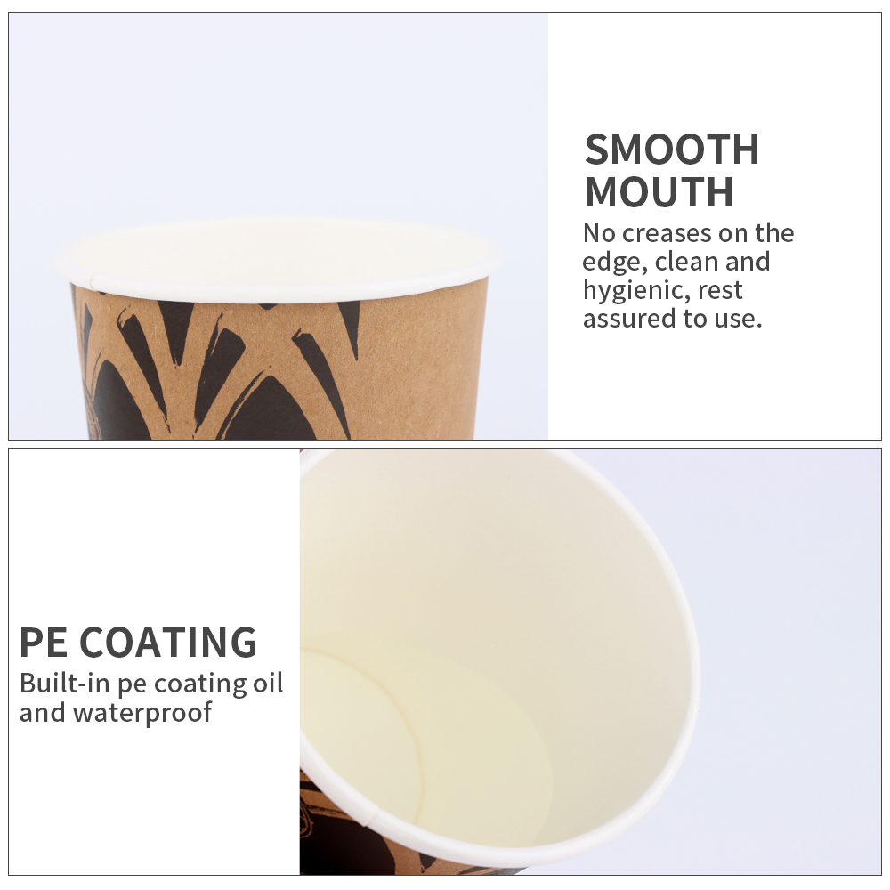 8//12/16 oz Customized Logo Eco-friendly disposable kraft PE Coating double wall Paper coffee cupsPopular