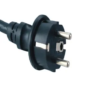 Cable de alimentación de CA para alisador de cabello, enchufe impermeable de 250V 16A con certificación Industrial EU VDE
