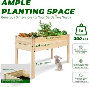 Giường vườn với chân ngoài trời cao planter Hộp Hoa GIƯỜNG GỖ planter cho rau thảo mộc nâng cấp phát triển hộp - Product Image 4