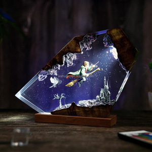 Lampada LED a Forma di Fiore in Resina Epossidica Fatta a Mano, Ornamento Decorativo per la Casa con Personaggio da Scuola di Magia, Fornitore Dropshipping WAHUIHO - Product Image 2