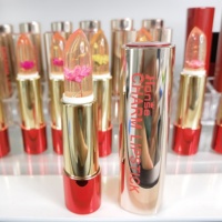 Non Fading Pétales Hydratants Fleurs Rouge À Lèvres Transparent Gelée Feuille D'or Changement De Température Rouge À Lèvres