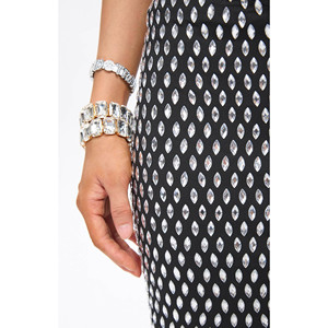 Robe mini noire ornée de cristaux découpés Nure - Product Image 2