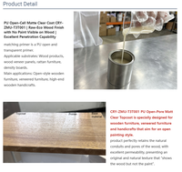 Finition transparente mate à pores ouverts PU 3K à base d'huile, texture naturelle, 30 GU, application manuelle, durable pour meubles et armoires en bois massif