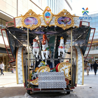 Manège rétro européen en métal pour 12, 24 ou 36 places, intérieur/extérieur, monté sur remorque, avec éclairage LED et chevaux mobiles, idéal pour mariages et festivals