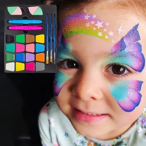 KHY 16 forniture Set bambini Split Cake Private Label Pride Rainbow Army Eye Flag Body Painting Face Paint Kit Palette