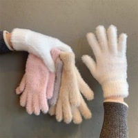 Gants épais en polyester/coton, couleur unie, chauds, moelleux, doux au toucher, compatibles avec les écrans tactiles, pour les sports d'hiver, le cyclisme, les activités de plein air