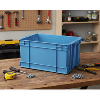 465-220 Vente en gros de caisses en plastique HDPE solides empilables, durables, écologiques, conteneurs de stockage, bacs
