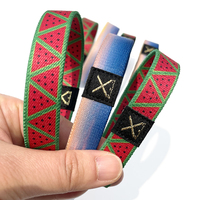 Bracelet en tissu élastique RFID NFC Q-9 avec logo personnalisé, étanche, en polyester, à la mode, avec citation biblique chrétienne quotidienne